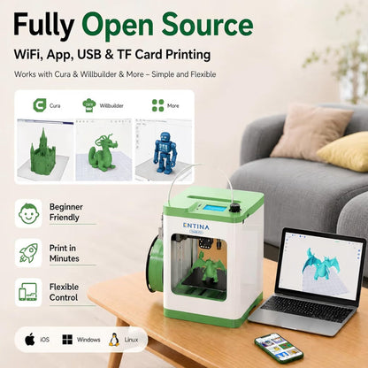 Entina Tina2 Plus Smart 3D Printers with 250MM/S Fast Printing